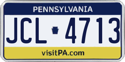PA license plate JCL4713