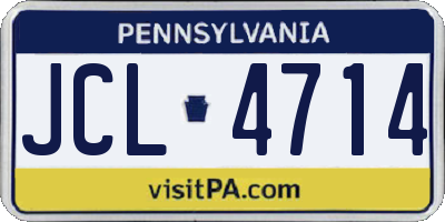 PA license plate JCL4714