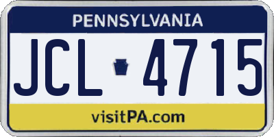 PA license plate JCL4715