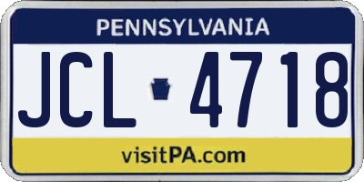 PA license plate JCL4718