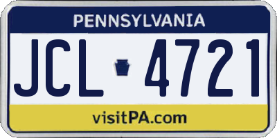 PA license plate JCL4721