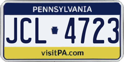 PA license plate JCL4723