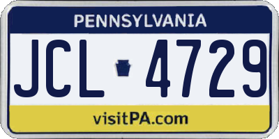 PA license plate JCL4729
