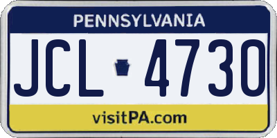 PA license plate JCL4730