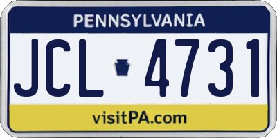 PA license plate JCL4731