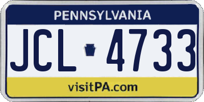 PA license plate JCL4733