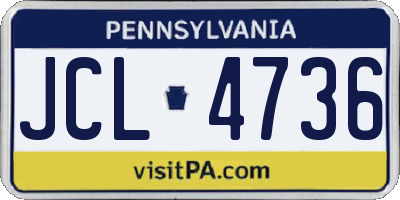 PA license plate JCL4736