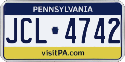 PA license plate JCL4742