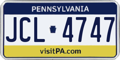 PA license plate JCL4747