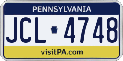 PA license plate JCL4748