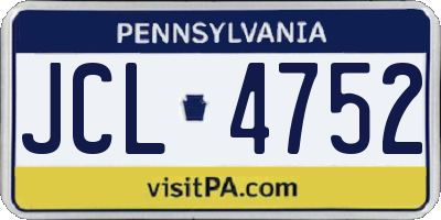 PA license plate JCL4752