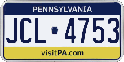 PA license plate JCL4753