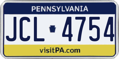 PA license plate JCL4754