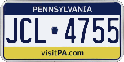 PA license plate JCL4755