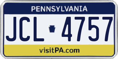 PA license plate JCL4757