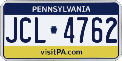 PA license plate JCL4762