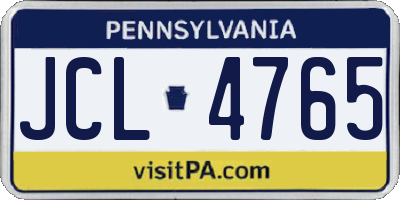 PA license plate JCL4765