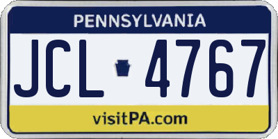 PA license plate JCL4767