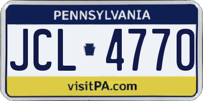 PA license plate JCL4770