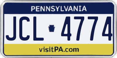 PA license plate JCL4774