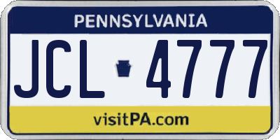 PA license plate JCL4777