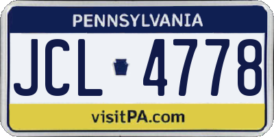 PA license plate JCL4778