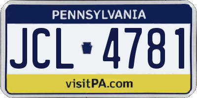 PA license plate JCL4781