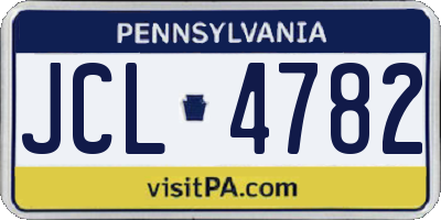 PA license plate JCL4782