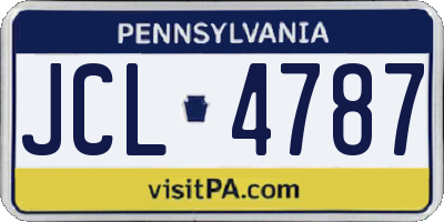 PA license plate JCL4787