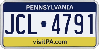 PA license plate JCL4791