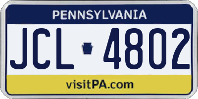 PA license plate JCL4802