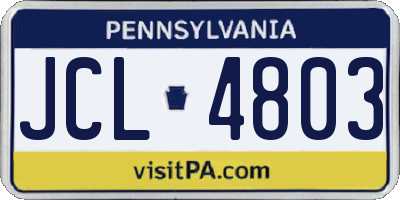 PA license plate JCL4803