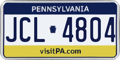 PA license plate JCL4804
