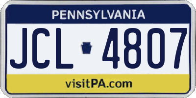 PA license plate JCL4807