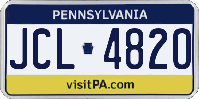 PA license plate JCL4820