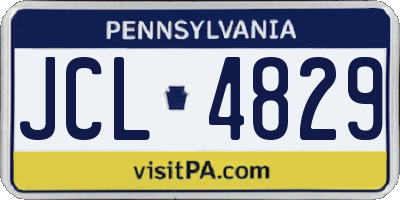 PA license plate JCL4829