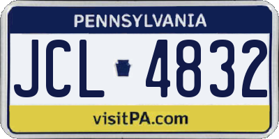 PA license plate JCL4832