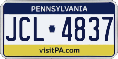 PA license plate JCL4837