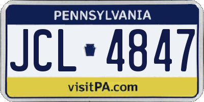 PA license plate JCL4847