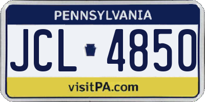 PA license plate JCL4850