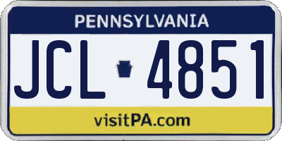 PA license plate JCL4851