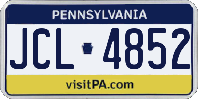 PA license plate JCL4852