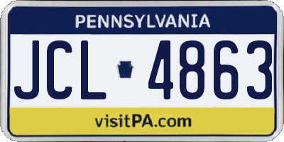 PA license plate JCL4863