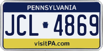 PA license plate JCL4869
