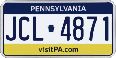 PA license plate JCL4871