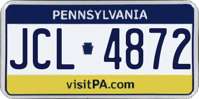 PA license plate JCL4872