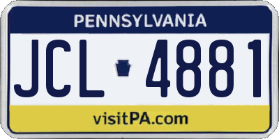 PA license plate JCL4881