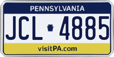 PA license plate JCL4885