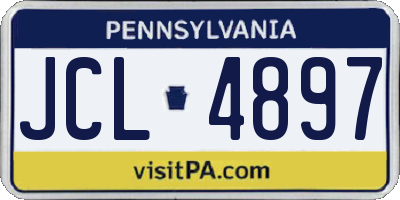 PA license plate JCL4897
