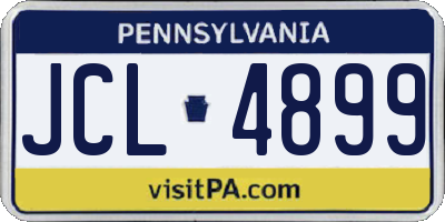 PA license plate JCL4899